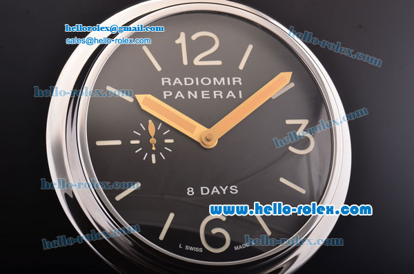 Panerai Radiomir 8 Days Swiss Quartz Movement Steel Case with Black Dial - Click Image to Close