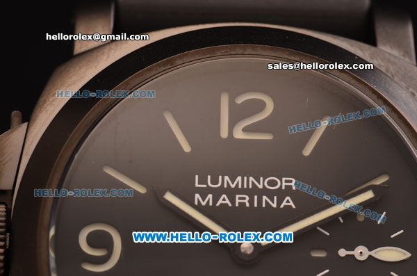 Panerai Special Edition 2002 Luminor Marina Left Handed Swiss ETA 6497 Manual Winding PVD Case with Black Dial and Black Rubber Strap - 1:1 Original - Click Image to Close