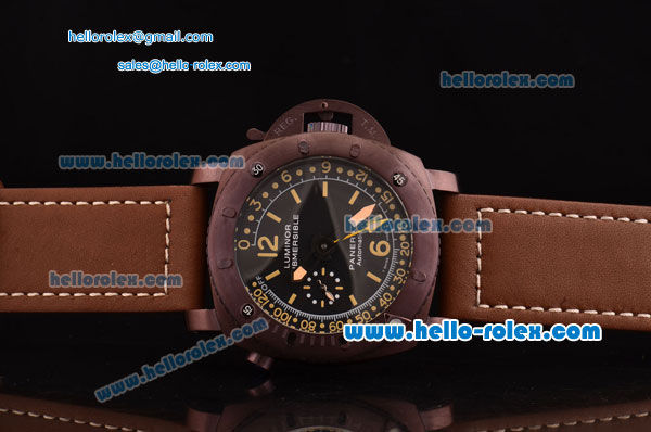 Panerai Special Edition 2008 Luminor 1950 Pangea Submersible Depth Gauge PAM00307 PVD Brown Case with Brown Dial - Click Image to Close