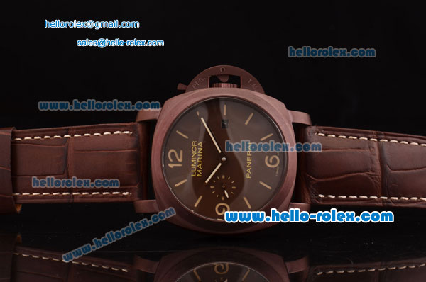 Panerai Luminor Marina 1950 3 Days PAM 00393 Automatic PVD Brown Case with Brown Dial - Click Image to Close