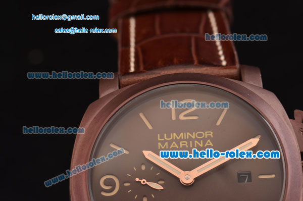 Panerai Luminor Marina 1950 3 Days PAM 00393 Automatic PVD Brown Case with Brown Dial - Click Image to Close