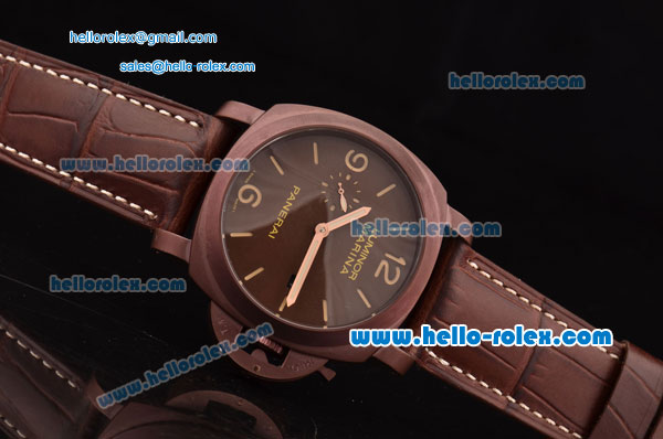 Panerai Luminor Marina 1950 3 Days PAM 00393 Automatic PVD Brown Case with Brown Dial - Click Image to Close
