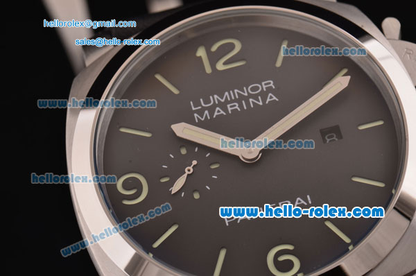 Panerai Luminor Marina 1950 3 Days PAM 00392 Automatic Steel Case with Black Dial and Black Leather Strap - Click Image to Close