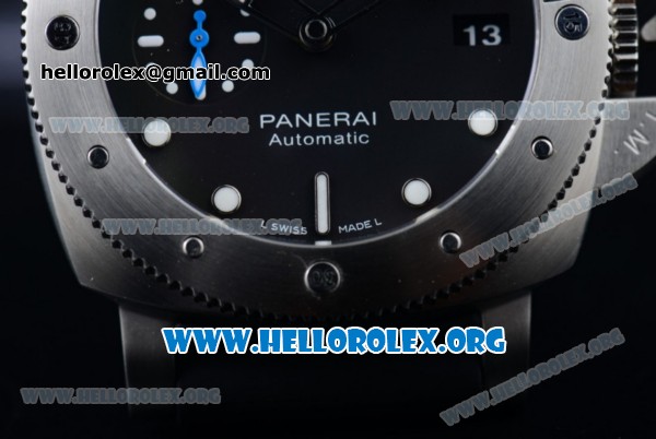 Panerai Luminor Submersible 1950 3 Days Automatic PAM01305 Clone P.9010 Automatic Steel Case with Black Dial Dot Markers and Black Rubber Strap (ZF) - Click Image to Close