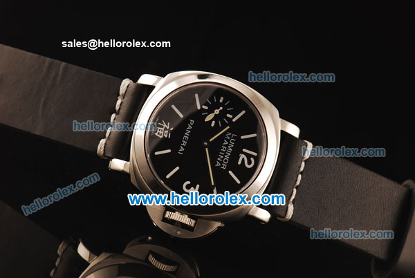 Panerai Marina Militare PAM00366 Asia 6497 Manual Winding Steel Case with Black Dial and White Markers - Click Image to Close