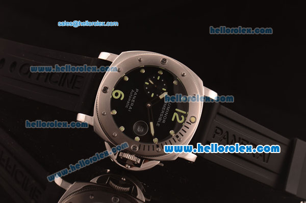 Panerai Luminor Submersible Pam 199 Upgraded Regatta Chronograph Automatic with Black Dial and White Bezel - Click Image to Close