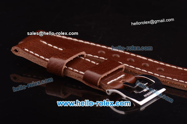 Panerai Dark Brown Calf Leather Strap - Click Image to Close