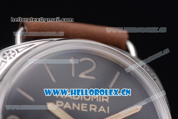 Panerai Radiomir Firenze 3 Days Clone P.3000 Automatic Steel Case with Black Dial and Brown Leather Strap (ZF) - Click Image to Close