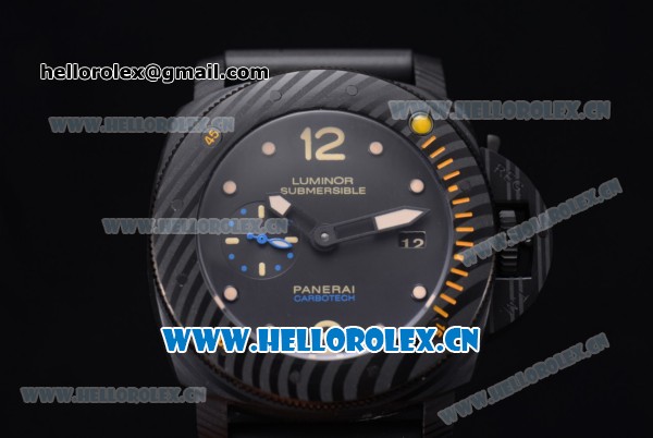 Panerai Luminor Submersible 1950 Carbotech 3 Days Automatic Asia ST25 Automatic PVD Case with Black Dial Dot Markers and Black Rubber Strap - Click Image to Close