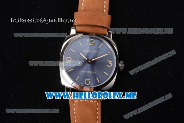 Panerai Radiomir 1940 3 Days Asia ST25 Automatic Steel Case with Black Dial and Brown Leather Strap Stick/Arabic Numeral Markers - Click Image to Close