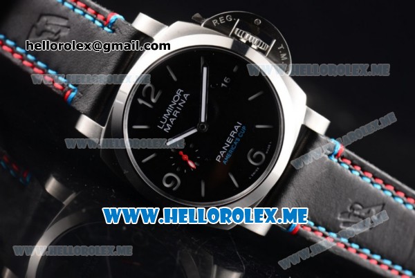 Panerai Luminor Marina 1950 America's Cup 3 Days Automatic PAM 727 Clone P.9010 Automatic Steel Case with Black Dial and Black Leather Strap - 1:1 Original (EF) - Click Image to Close