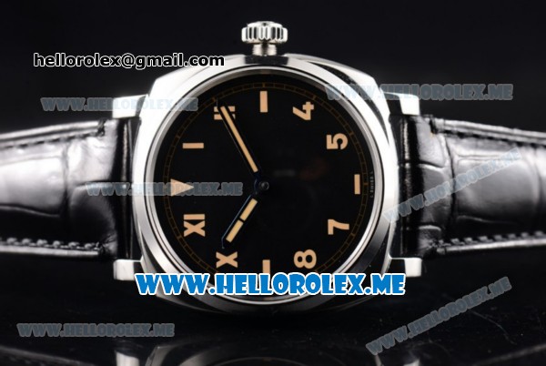 Panerai Radiomir California 3 Days PAM 249 Clone P.1000 Manual Winding Steel Case with Black Dial and Black Leather Strap (EF) - Click Image to Close