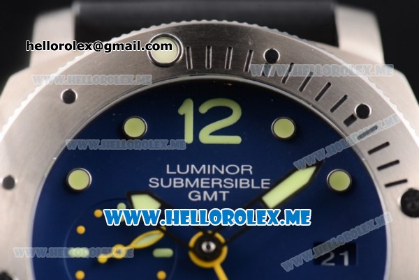 Panerai Luminor Submersible "Pole2Pole" PAM 719 Clone P.9000 Automatic Steel Case with Blue Dial and Black Rubber Strap (KW) - Click Image to Close