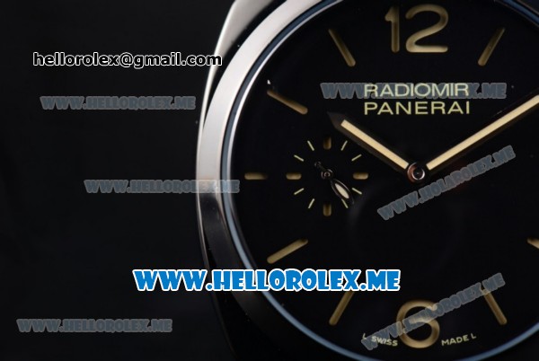 Panerai Radiomir 1940 3 Days PAM00532 Asia ST25 Automatic PVD Case with Black Dial and Brown Leather Strap Stick/Arabic Numeral Markers - Click Image to Close