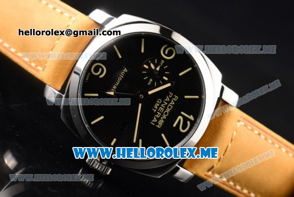 Panerai Radiomir 1940 3 Days GMT Automatic PAM00627 Asia ST25 Automatic Steel Case with Black Dial and Brown Leather Strap Stick/Arabic Numeral Markers - Click Image to Close