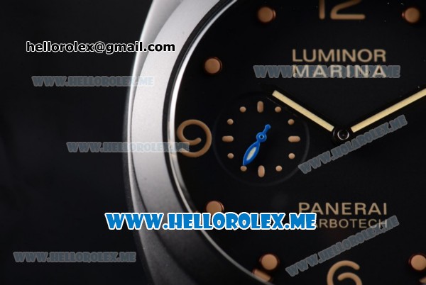 Panerai Luminor Marina 1950 Carbotech 3 Days Automatic PAM661 Asia ST25 Automatic PVD Case with Black Dial and Brown Leather Strap Dot/Arabic Numeral Markers - Click Image to Close
