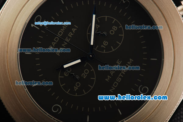 Panerai Radiomir Mare Nostrum Chronograph Quartz Movement Steel Case with Black Dial and Grey Strap - Click Image to Close