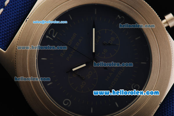 Panerai Radiomir Mare Nostrum Chronograph Quartz Movement Steel Case with Blue Dial and Blue Strap - Click Image to Close