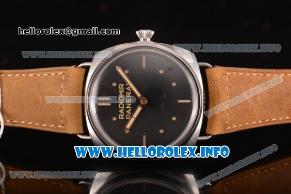 Panerai Panerai Radiomir S.L.C. 3 Days PAM 425 Clone P.3000 Manual Winding Steel Case with Black Dial and Brown Leather Strap (ZF) - Click Image to Close