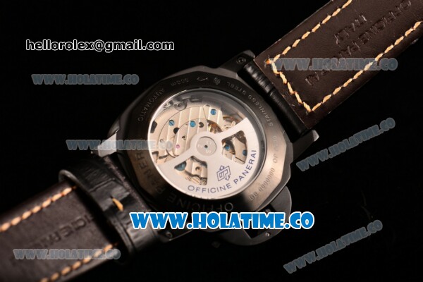 Panerai PAM 596 Luminor Vintage Moon Phase Asia Automatic PVD Case with White Dial and Dot Markers - Click Image to Close