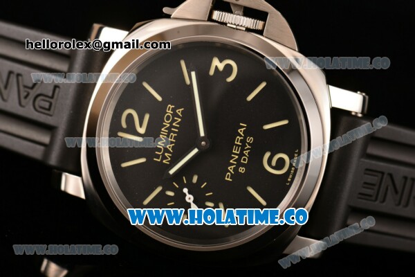 Panerai PAM 510 Luminor Marina 8 Days Acciaio Clone P.5000 Manual Winding Steel Case with Black Dial and Stick/Arabic Numeral Markers (ZF) - Click Image to Close