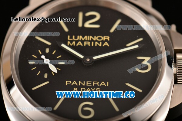 Panerai PAM 510 Luminor Marina 8 Days Acciaio Clone P.5000 Manual Winding Steel Case with Black Dial and Stick/Arabic Numeral Markers (ZF) - Click Image to Close