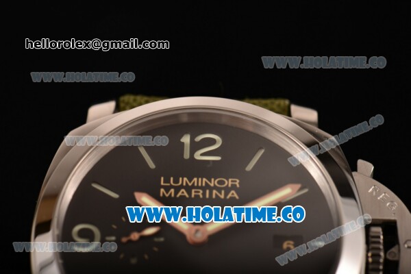 Panerai luminor Marina "Hong Kong" Lite Best Edition PAM 618 Q Clone P.9000 Automatic Steel Case with Stick/Arabic Numeral Markers and Green Leather Strap (H) - Click Image to Close