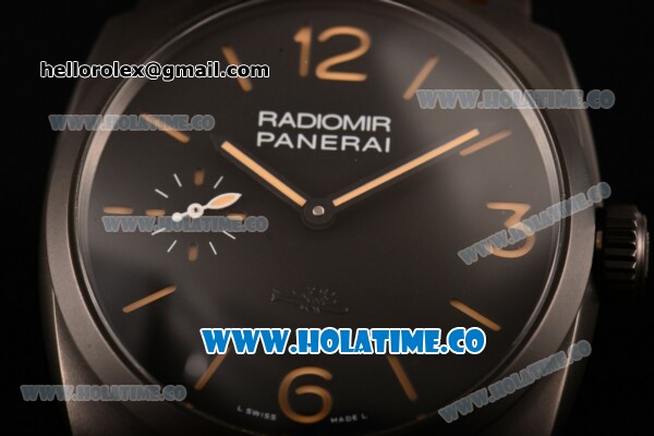 Panerai Radiomir 1940 3 Days Paneristi Forever PAM 532 Swiss ETA 6497 Manual Winding Carbon Fiber Case with Stick/Arabic Numeral Markers and Brown Leather Strap (ZF) - Click Image to Close