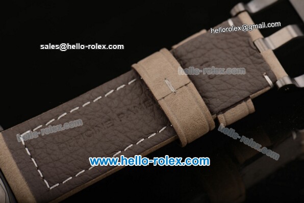 Panerai Luminor Daylight Buenos Aires PAM 363 Chrono Swiss Valjoux 7753 Automatic PVD Case with Grey Leather Strap and Black Dial - 1:1 Original - Click Image to Close