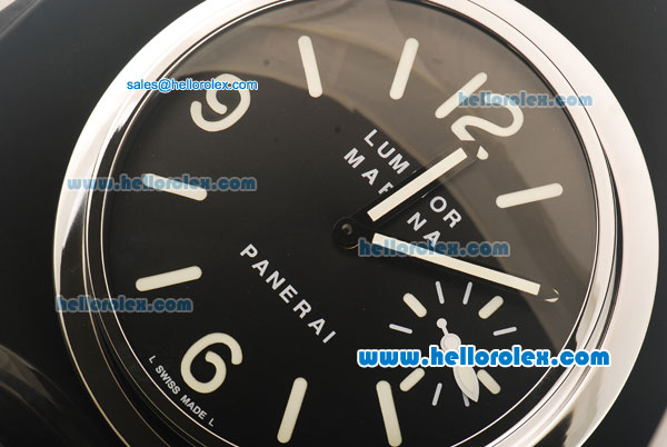 Panerai Luminor Marina Swiss Quartz Movement Steel Case with Black Dial with White Markers-35cm Wall Clock - Click Image to Close