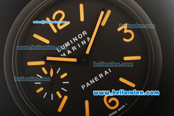 Panerai Luminor Marina Swiss Quartz Movement PVD Case with Black Dial with Orange Markers-35cm Wall Clock - Click Image to Close