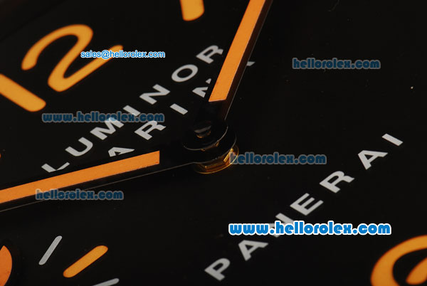 Panerai Luminor Marina Swiss Quartz Movement PVD Case with Black Dial with Orange Markers-35cm Wall Clock - Click Image to Close