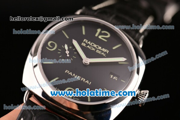 Panerai PAM388 Radiomir Black Seal 3 Days Clone P.9000 Automatic Steel Case with Black Leahter Strap and Black Dial - 1:1 Original (Z) - Click Image to Close