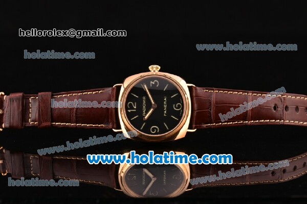 Panerai Radiomir PAM00231 Swiss ETA 6497 Manual Winding Rose Gold Case with Stick/Numeral Markers and Black Dial - 1:1 Original (H) - Click Image to Close