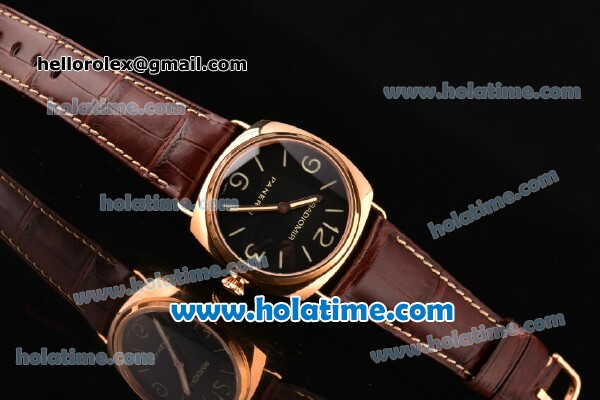 Panerai Radiomir PAM00231 Swiss ETA 6497 Manual Winding Rose Gold Case with Stick/Numeral Markers and Black Dial - 1:1 Original (H) - Click Image to Close