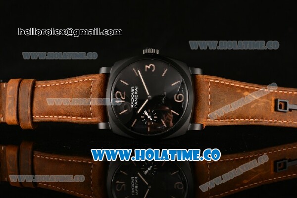 Panerai Radiomir 1940 3-Days "Paneristi Forever" PAM 532 Black DLC Case with Stick/Arabic Numeral Markers and Black Dial - 1:1 Original (H) - Click Image to Close
