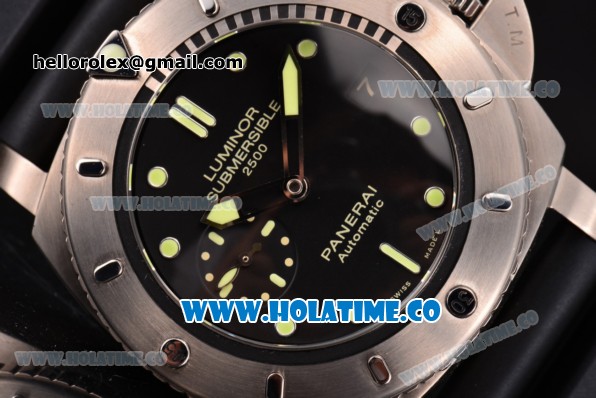 Panerai Luminor Submersible 1950 2500M 3 Days PAM 364 Clone P.9000 Automatic Titanium Case with Black Dial and Green Markers - 1:1 Original (ZF) - Click Image to Close