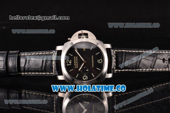 Panerai Luminor Marina 1950 3 Days PAM 312 Clone P.9000 Automatic Steel Case with Stick/Arabic Numeral Markers and Black Dial (ZF) - Click Image to Close