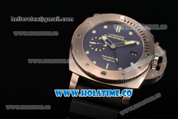 Panerai PAM 371 Submersible Clone P.9001 Automatic Titanium Case with Blue Dial and Superlumed Markers (ZF) - Click Image to Close