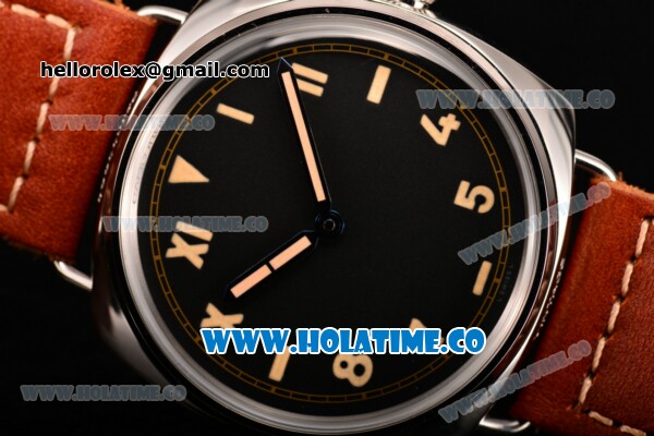 Panerai Radiomir 1936 California "Cali Dial" Clone P.3000 Automatic Steel Case with Black Dial and Yellow Markers (5 Days Power Reserve) ZF - Click Image to Close