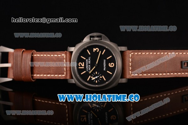 Panerai Luminor Black Seal PAM 785A Clone P.5000 Manual Winding DLC Case with Black Dial and Yellow Markers - Click Image to Close