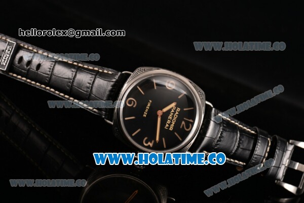 Panerai Radiomir Firenze 3 Days Clone P.3000 Manual Winding Steel Case with Black Dial and Stick/Arabic Numeral Markers (ZF) - 1:1 Original - Click Image to Close