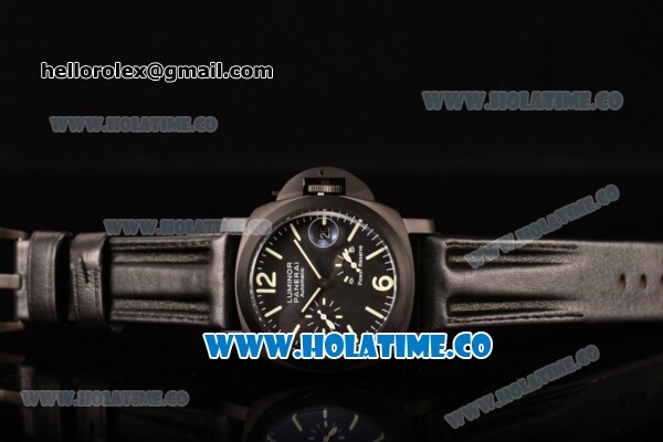 Panerai Luminor Power Reserve Automatic Movement PVD Case with Black Dial and Green Markers - Click Image to Close