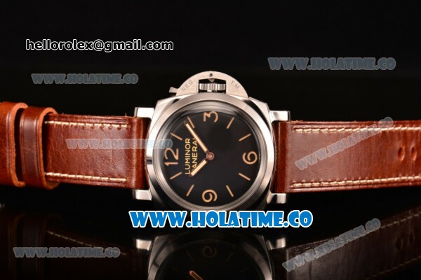 Panerai Luminor 1950 3 Days PAM 372 Clone P.3000 Manual Winding Steel Case with Black Dial and Stick/Arabic Numral Markers - 5 Days Power Reserve 1:1 Best Edition (ZF) - Click Image to Close