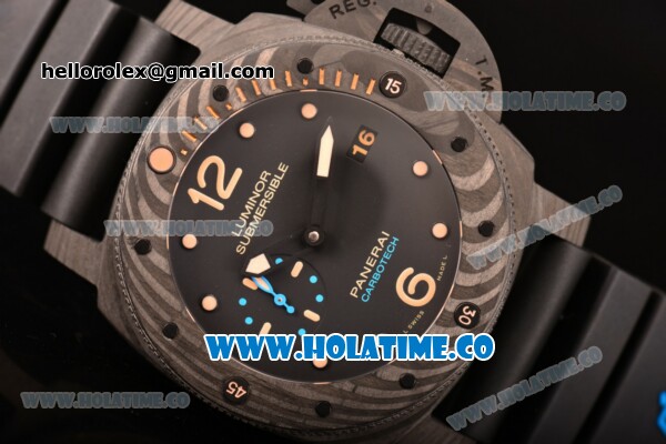 Panerai Luminor Submersible 1950 Carbotech Clone Panerai P.9000 Automatic Carbon Fiber Case with Black Dial and Yellow Markers - 1:1 Original (KW) - Click Image to Close