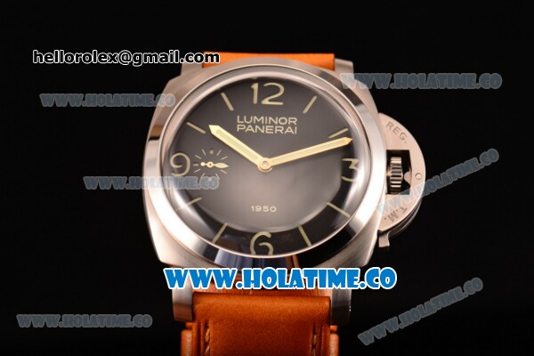 Panerai Luminor 1950 PAM127 E Swiss ETA 6497 Manual Winding Steel Case with Black Dial and Stick/Arabic Numeral Markers (ZF) - Click Image to Close