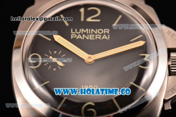 Panerai Luminor 1950 PAM127 E Swiss ETA 6497 Manual Winding Steel Case with Black Dial and Stick/Arabic Numeral Markers (ZF) - Click Image to Close
