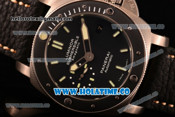 Panerai PAM 389 Luminor Submersible 1950’s Amagnetic 3 Days Automatic Titanio Asia ST Automatic Titanium Case with Black Dial and Stick Markers - Click Image to Close