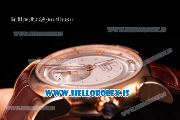 Parmigiani Chronometre Clone Original Movement Rose Gold Case With Calfskin Leather Sliver Dial - Click Image to Close