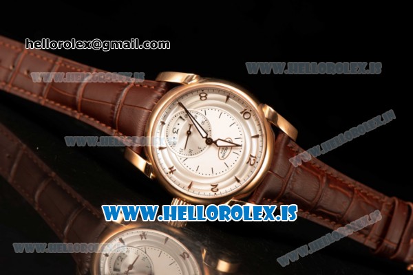 Parmigiani Chronometre Clone Original Movement Rose Gold Case With Calfskin Leather Sliver Dial - Click Image to Close